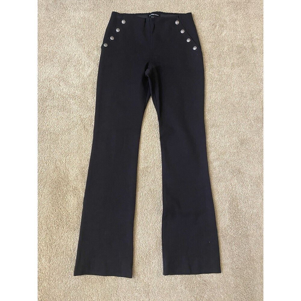 Fifteen Twenty Black Bootcut Glare Sailor Pants Silver Button Detail Size XS